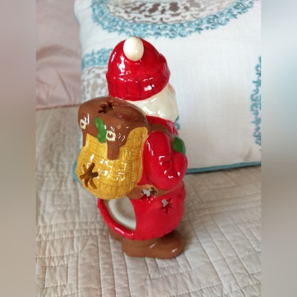 Vintage Hallmark Limited Edition Ceramic Woodsman Santa Tea Light Candle Holder - Picture 8 of 12